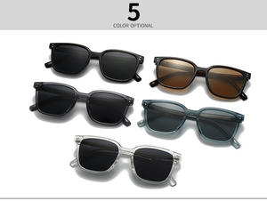 2024 Wholesale Black Square Luxury TAC <strong>Lens</strong> UV400 Polarized One-Piece-<strong>Lens</strong> Unisex Sunglasses Red Champagne Frame - Product Image 4