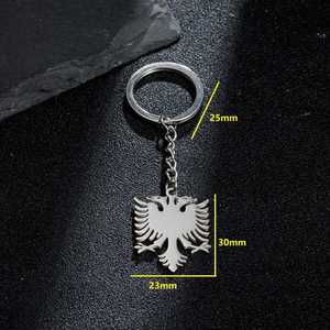Porte-clés Pendentif Aigle Albanais en Acier Inoxydable, Inaltérable, Tendance, Polyvalent, pour Hommes et Femmes, pour Sac de Voiture, Idéal Cadeau - Product Image 3
