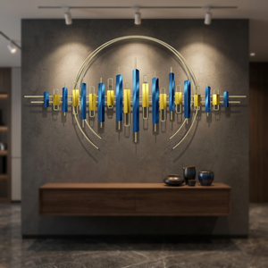 Demi-lune Design moderne fer métal mur Art panneau superbe extérieur maison décorative suspendue pour un usage intérieur - Product Image 4