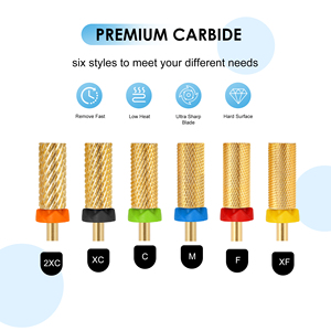 Factory Wholesale Classic Tungsten Carbide Nail Drill <strong>Bits</strong> Small Gold-Coated Barrel <strong>Bits</strong> For Hard Nail Polish Removal - Product Image 3