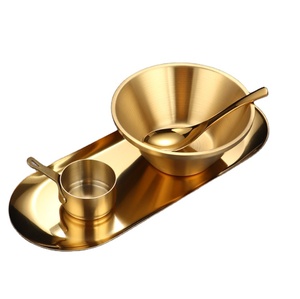 DFS1123 Contenant de stockage et personnalisable en acier inoxydable à double compartiment pour cuillères à soupe et assiettes, avec poignées - Product Image 1