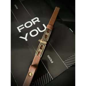 Ceinture en cuir véritable Fiori, cuir de vache, couleur unie, boucle à double ardillon, ceinture réglable pour femme, design durable - Product Image 2