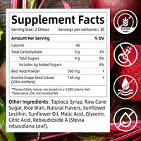 Complément alimentaire Gummies à la racine de betterave Naturel Faible teneur en sucre Racines de betterave à mâcher douces Soutien à la santé du sang