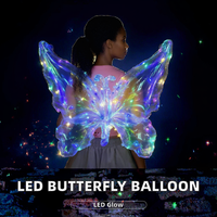 Nouveauté 2026 : Ballons LED Lumineux et Colorés en Forme d'Ailes de Papillon Transparentes – Décoration d'Anniversaire pour Filles et Jouets pour Enfants