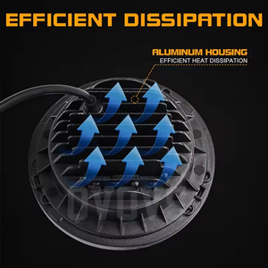 Phare <span class=keywords><strong>LED</strong></span> rond de 7 pouces 12V 6000K pour Wrangler JK, <span class=keywords><strong>projecteur</strong></span> de rechange avec homologation DOT, nouveau <span class=keywords><strong>50W</strong></span> 5000 lumens - Product Image 5