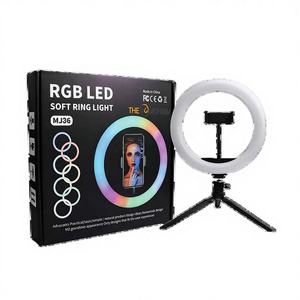 Anneau lumineux RGB souple avec luminosité réglable et rotation à 360°, alimenté par USB, pour l'éclairage de caméra vidéo - Product Image 1