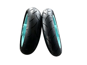 AXZ <span class=keywords><strong>Neumáticos</strong></span> Delanteros y Traseros Supermoto Azules de 12 Pulgadas con Llanta de Aluminio 110/70-12 y 120/70-12 - Product Image 4