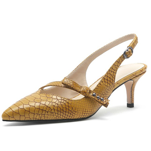 Escarpins à bout pointu imprimé peau de serpent pour femme, talon chaton, grande taille 47, chaussures habillées, chaussures de bureau, sandales - Product Image 3