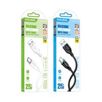 KAKUSIGA Kabel Data Silikon USB ke Type C 1 Meter, Pengisian Cepat, Trendi, Grosir, Terlaris untuk Ponsel