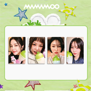 4 piezas/set de photocards brillantes HD de <span class=keywords><strong>MAMAMOO</strong></span>, tarjetas LOMO tipo lightstick, postales de doble cara, regalo para fans de Solar Moon, Byul, Whee-in, Hwa Sa - Product Image 2