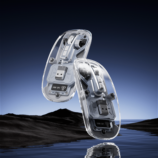 Transparent Mouse Wireless with Voice Typing Magnetic Mouse Ai Recording Link for Laptop & PC Smart Rechargeable Mouse