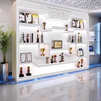 Vitrine personnalisable pour trophées et médailles en bois avec éclairage LED, dos en verre robuste, écologique, haute qualité, options multi-tailles