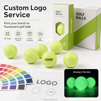 Balles de golf XJT fluorescentes longue durée, lumineuses la nuit, deux pièces, en Surlyn Dupont, pour la pratique du golf de nuit