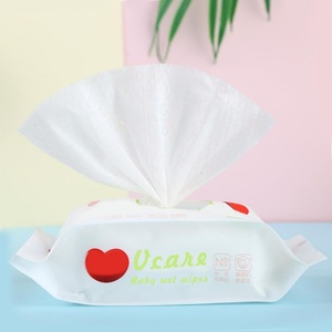 VCARE OEM China Manufacturer's Organic Bamboo Eco-Friendly Antibacterial Hygiene <b>White</b> Flushable Extra Soft Baby Wet Wipes - Product Image 2