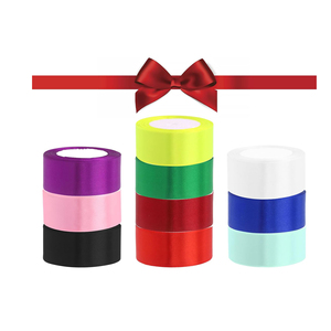 Rollos de Cinta de Satén de 4 cm x 100 Yardas, Cinta de Satén de Doble Cara de Color Sólido de 4 cm para Envolver Regalos - Product Image 1