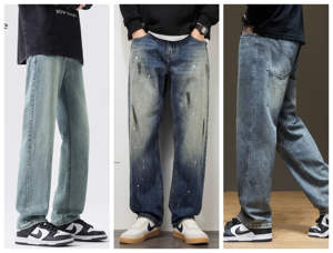 Diversi stili di pantaloni da uomo buoni materiali personalizzati a basso prezzo pantaloni larghi Jeans oversize in Denim - Product Image 5