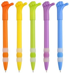 Novelty Stationery Hand Gesture Finger Shape Plastic Ball <b>Pen</b> Many Color for Choose - Product Image 1