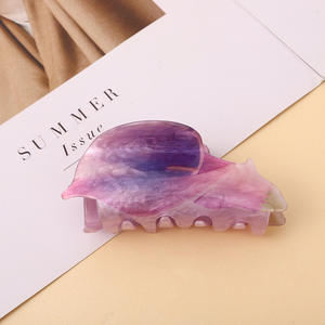 Pince à cheveux colorée en acrylique, motif floral printanier (tulipe, lys, rose), accessoire de coiffure pour filles, vente en gros - Product Image 4