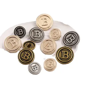 technology good price sewing magnet button Zinc Alloy clothing Round Sustainable Gold Plated metal Shank Button black