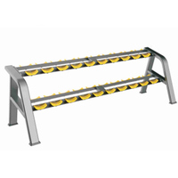 Support à haltères à 2 niveaux pour 10 paires, en acier robuste, pour rangement de matériel de fitness commercial et domestique, à deux couches