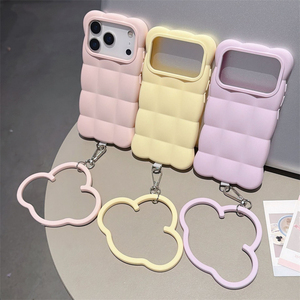 Coque Arrière Souple en TPU Antichoc avec Coussin d'Air et Breloque Nuage 3D Mignon pour iPhone 18 17 16 15 14 13 Pro Max - Product Image 1