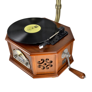 Handgedraaide Elektrische Fonograaf Met Bas Stereo Speaker Met Radio,<span class=keywords><strong>Bluetooth</strong></span> Functie, Usb Mp3 Muziekspeler - Product Image 3