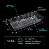 Boîte alimentaire carrée jetable en plastique transparent pour pain et gâteaux, emballage à clapet avec bouton-pression, personnalisable en gros