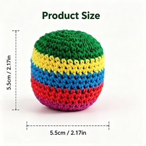 Ballons Hacky Sack en crochet faits à la main, tissés, couleurs assorties, pour jonglage et entraînement sportif, vente en gros - Product Image 6