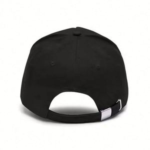 Customized Oxford 5 Panel 3D Embroidery Dot Pattern Plain Black Baseball Hats Men Women Blank High Crown Snap Back Curved Brim - Product Image 5