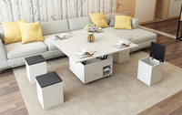 Table basse pliable carrée blanche en bois minimaliste moderne et élégant