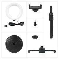 Support de téléphone portable de bureau en gros avec base et lumière d'appoint, réglable en hauteur et mobile, double support avec lumière d'appoint