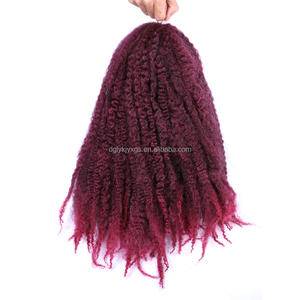 Afro Kinkys a granel 18 pulgadas 15 colores disponibles Marley pelo trenzado Afro rizado peluca crochet extensiones de cabello fiesta Cosplay pelucas - Product Image 4