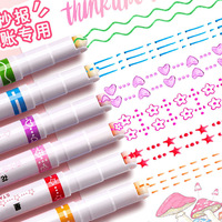 Stylo Marqueur Surligneur à Motif Floral Personnalisé, Design Ondulé, Ensemble de Stylos en Plastique Colorés pour Journalisation Étudiante