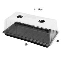 Plateau de semis avec fond en PVC et couvercle en PC, plateau plat avec dôme d'humidité et aérations pour la germination et la propagation des plantes en pépinière et en serre