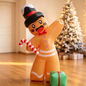 WINSUN Inflatable <b>Gingerbread</b> Man Christmas <b>Decoration</b> PVC CE Certified Custom Logo for Outdoor Yard Holiday Display LED - Product Image 3