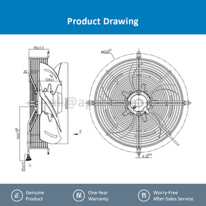 Ventiladores Axiales ebmpapst S4D350-AP08-30 de 350 mm, 137 W, 400 V CA, Ventiladores Eléctricos, Ventiladores de Aire Acondicionado, Ventiladores de Refrigeración Axiales - Product Image 4