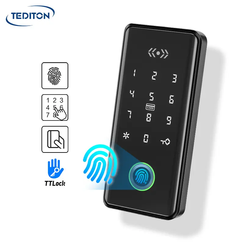 Tediton อุปกรณ์ล็อคลิ้นชักอัจฉริยะระบบ Rfid,ล็อกลิ้นชักอิเล็กทรอนิกส์นิรภัยระบบไบโอเมตริกซ์พร้อมแอป TTlock