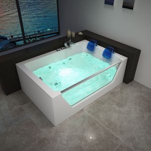 Confortable Baignoire Double Appui-Tête 2 Personnes Baignoire Adulte Rectangulaire Intelligente Led <span class=keywords><strong>Spa</strong></span> Baignoire - Product Image 4