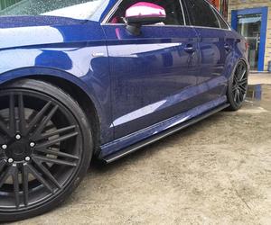 ตัวขยายกระโปรง <span class=keywords><strong>A3</strong></span>คาร์บอนไฟเบอร์สำหรับรถ <span class=keywords><strong>Audi</strong></span> <span class=keywords><strong>A3</strong></span> 8V กระโปรงข้างสำหรับรถเก๋ง S3ซีดาน2013-2019 - Product Image 5