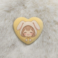 Broche en métal personnalisable en forme de cœur Vigreat, badge en tissu doux imprimé sur étain, épingle attrayante et de collection pour la vente au détail