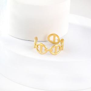 Bague ajustable INS au design original, en acier inoxydable 18 carats, hypoallergénique, nouvelle collection, vente chaude - Product Image 3