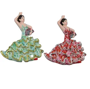 Benzersiz tasarım İspanya dansçı, prenses reçine süblimasyon el makinesi boyama manyetik buzdolabı mıknatısı