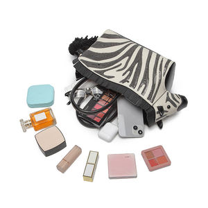 กระเป๋าผู้หญิงพิมพ์ลายม้าลายดีไซน์ใหม่ดีไซน์ประดับเลื่อมสีบล็อกไม่ซ้ำใครกระเป๋าสะพายไหล่คุณภาพสูง - Product Image 3