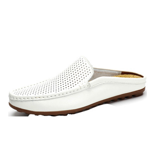 Hot Selling Summer Casual Shoes Large Size Genuine Leather <b>Half</b> <b>Slip</b>-On Breathable Fashionable Light Weight Closed Toe Sneakers - Product Image 3