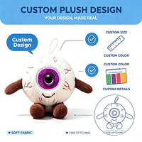 Peluche œil d'Halloween, breloque de sac effrayante, décoration de fête, fabricant de jouets en peluche personnalisés et en gros