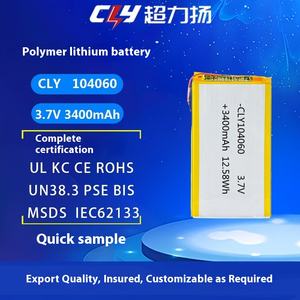 104060 Batterie Lipo <span class=keywords><strong>lithium</strong></span>-polymère <span class=keywords><strong>rechargeable</strong></span> 3400mAh 3.7 Volts Cellule <span class=keywords><strong>lithium</strong></span>-ion cylindrique 3400mAh Batterie <span class=keywords><strong>lithium</strong></span>-ion 104060 Li Ion - Product Image 6