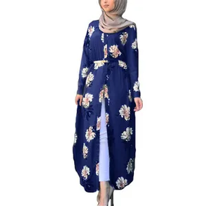 2022 high quality Muslim Women Modest Maxi Dress Abaya Turkey Stripe Long Robe Kaftan Clothes