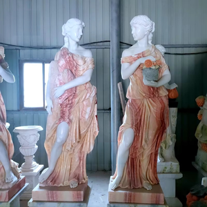 Estatua <span class=keywords><strong>de</strong></span> Mármol <span class=keywords><strong>de</strong></span> Tamaño Real, Escultura <span class=keywords><strong>de</strong></span> Mujer Tallada a Mano en Piedra Natural con Flores - Product Image 3