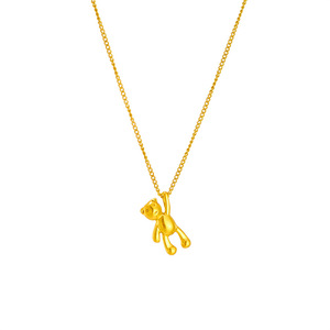 Cute Cartoon Bear Pendant Necklace Gold Stainless Steel Chain Minimalist Jewelry Gift For Women Fashion Accessory - Product Image 5