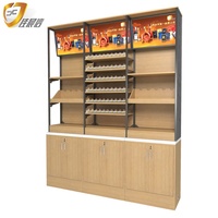 Anpassbares Holz-Lamellenwand-Displayregal Zigaretten-Ausstellungsschrank für Laden Bar Schrank Wohnmöbel